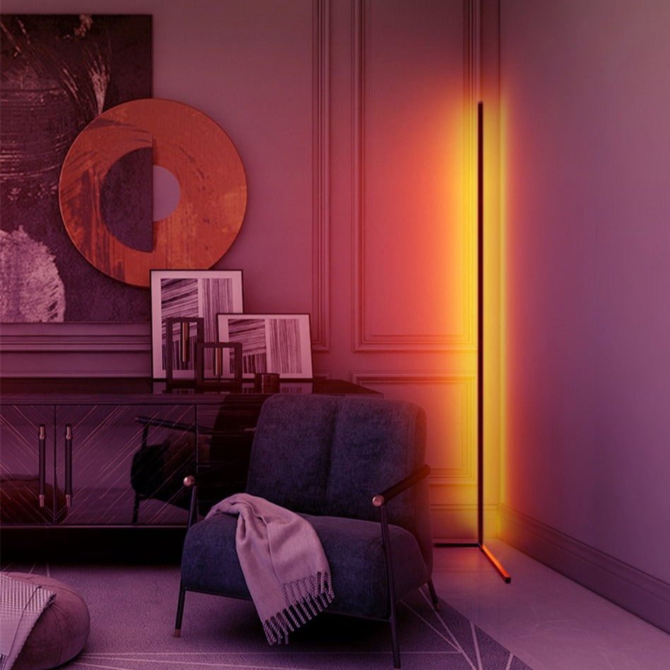 Modern Corner Floor Lamp | RGB Color Changing LED Design