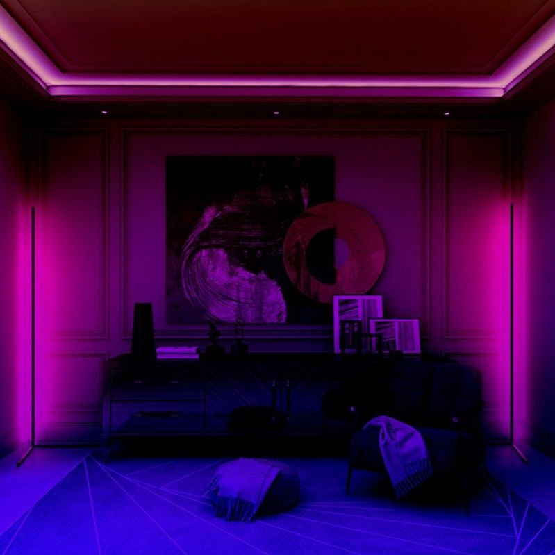 Modern Corner Floor Lamp | RGB Color Changing LED Design