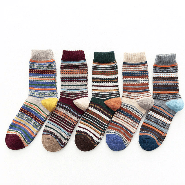 Nordic Winter Socks | Scandinavian Pattern Wool Blend