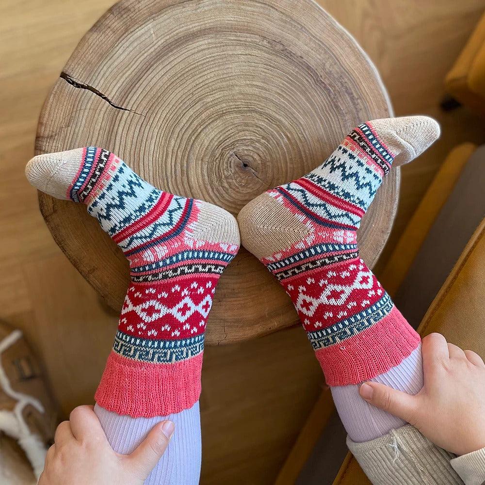 Nordic Winter Socks | Scandinavian Pattern Wool Blend