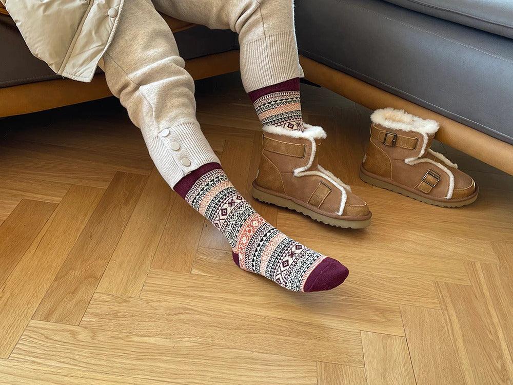 Nordic Winter Socks | Scandinavian Pattern Wool Blend