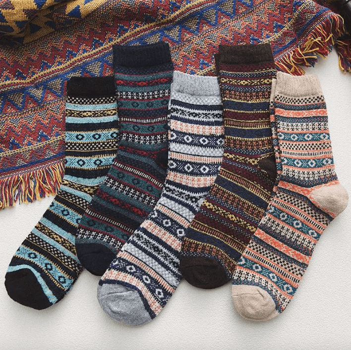 Nordic Winter Socks | Scandinavian Pattern Wool Blend