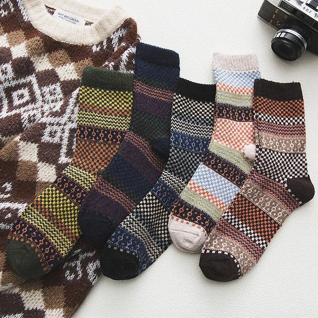 Nordic Winter Socks | Scandinavian Pattern Wool Blend