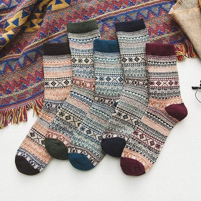 Nordic Winter Socks | Scandinavian Pattern Wool Blend