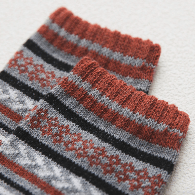 Nordic Winter Socks | Scandinavian Pattern Wool Blend