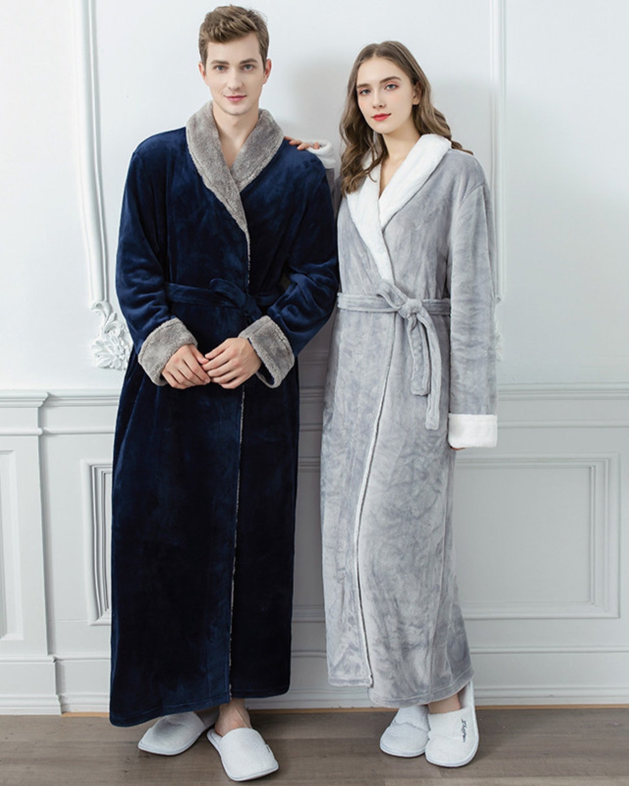 Luxury Fleece Bathrobes | Plush Sherpa Lined Couples Set