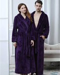 Luxury Fleece Bathrobes | Matching Couples Purple Plush Robe