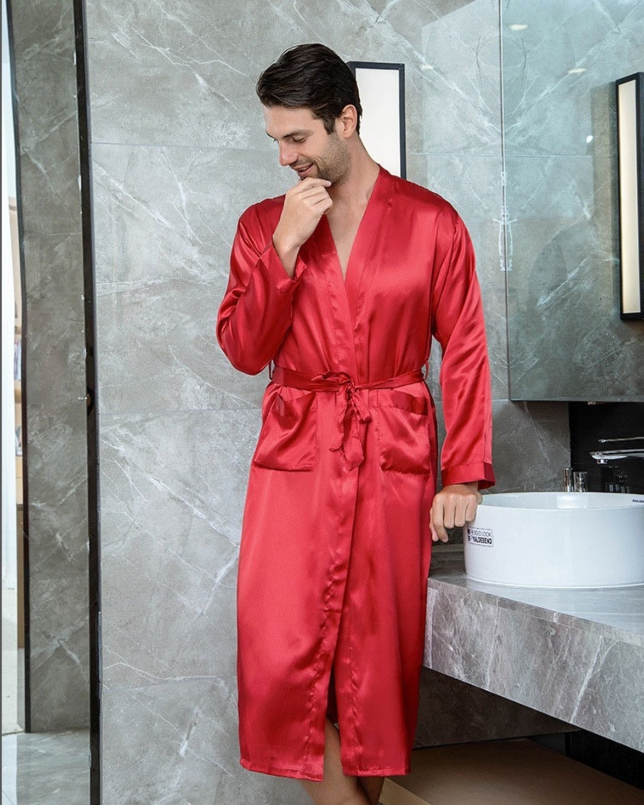 Silk Satin Robe For Men | Luxury Long Summer Kimono