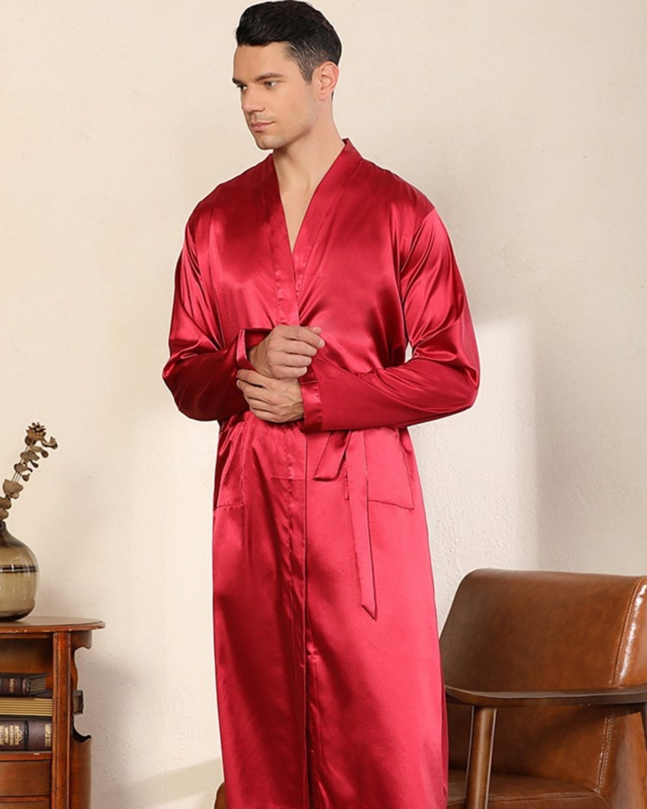 Silk Satin Robe For Men | Luxury Long Summer Kimono