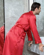 Silk Satin Robe For Men | Luxury Long Summer Kimono