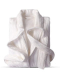 Plush Cotton Bathrobe | Classic White Shawl Collar Design