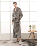 Plush Men's Bathrobe | Premium Fleece Shawl Collar Kimono