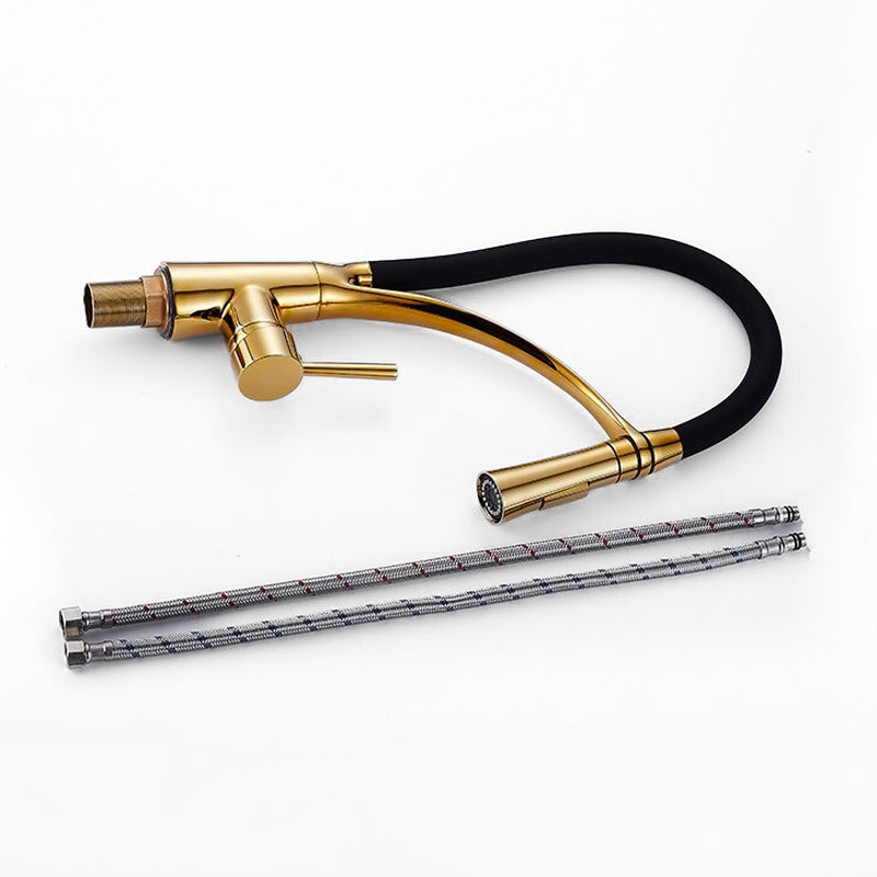 Modern Kitchen Faucet | Gold Pull-Down Spray Head