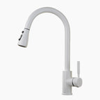 Modern Kitchen Faucet | White Pull-Down Spray Head