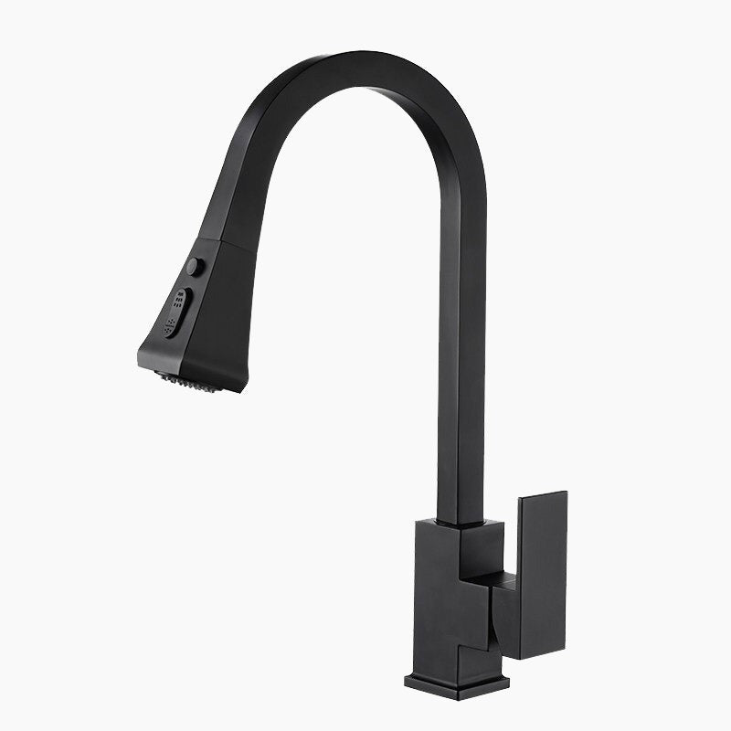 Modern Kitchen Faucet | Matte Black Pull-Down Sprayer