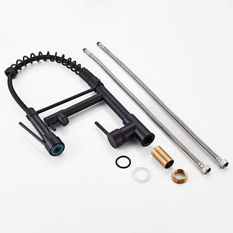 Modern Kitchen Faucet | Matte Black Pull-Down Sprayer