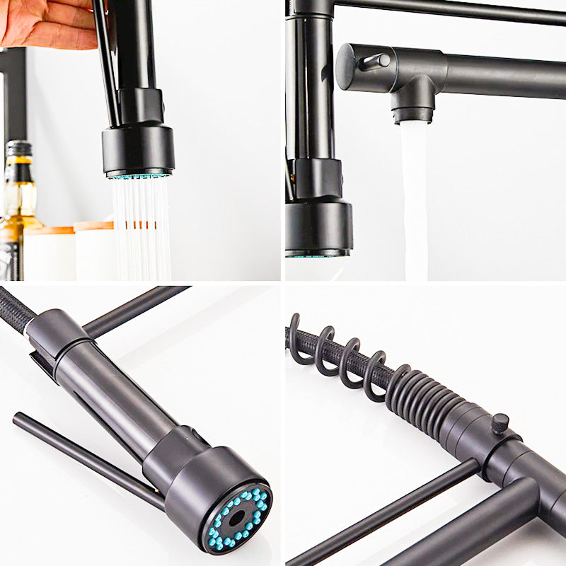 Modern Kitchen Faucet | Matte Black Pull-Down Sprayer