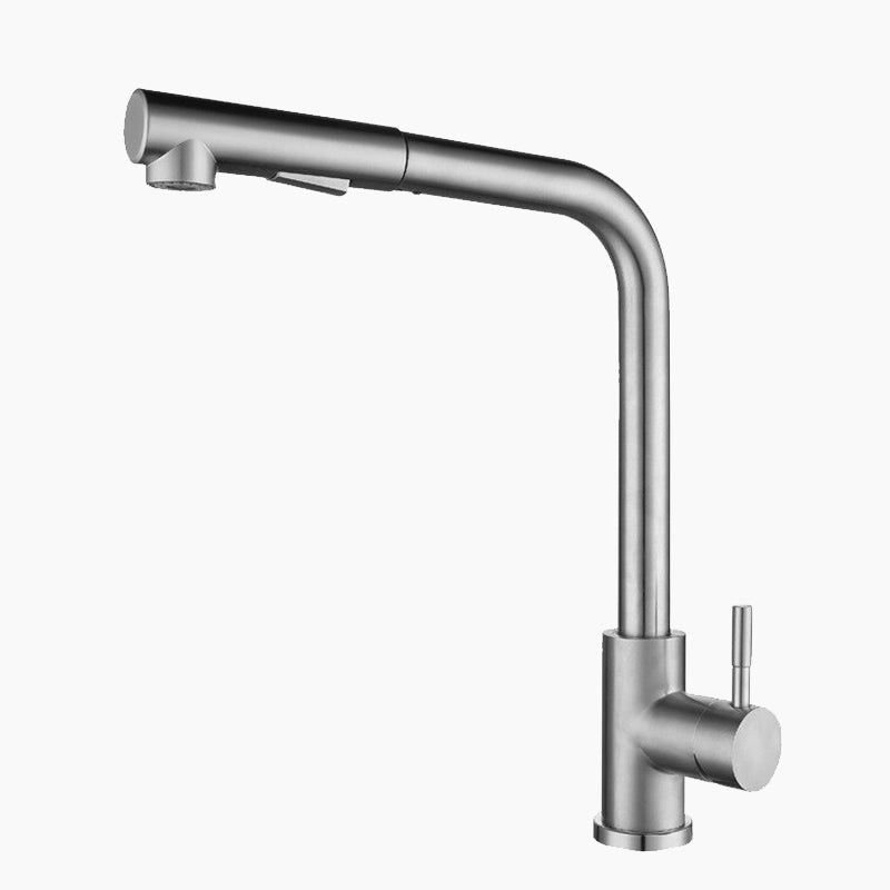 Modern Pull-Out Kitchen Faucet | Brushed Stainless Steel Design