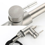 Modern Pull-Out Kitchen Faucet | Brushed Stainless Steel Design