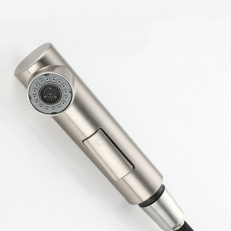 Modern Pull-Out Kitchen Faucet | Brushed Stainless Steel Design