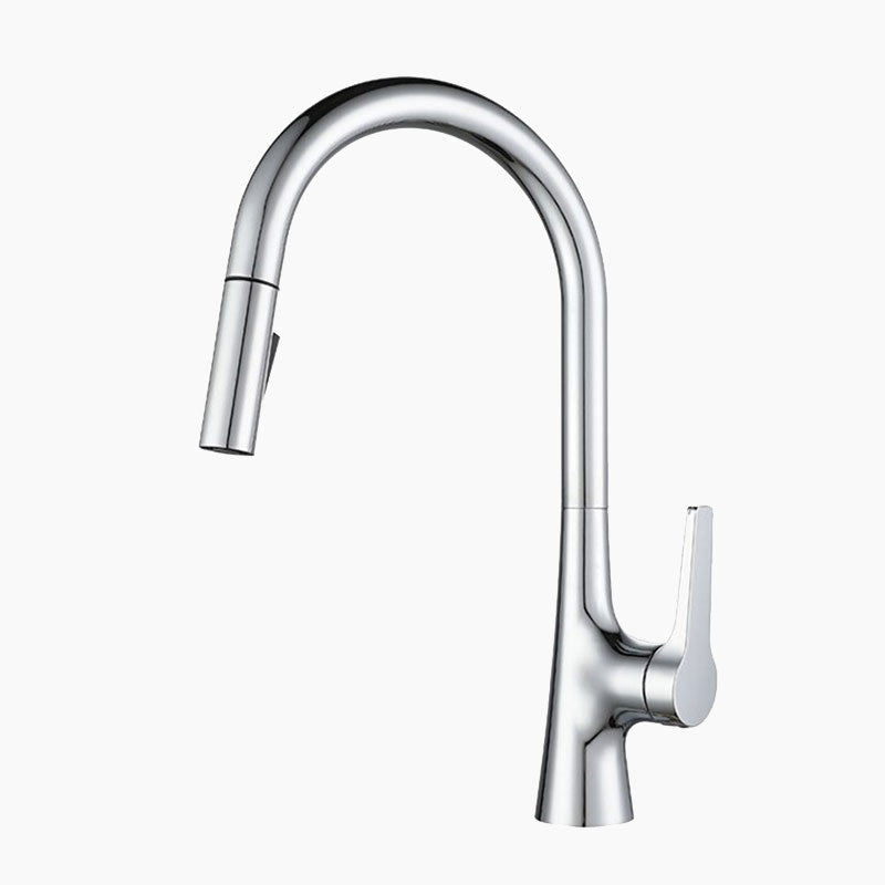 Pull-Down Kitchen Faucet | Chrome Gooseneck Design With Spray Head