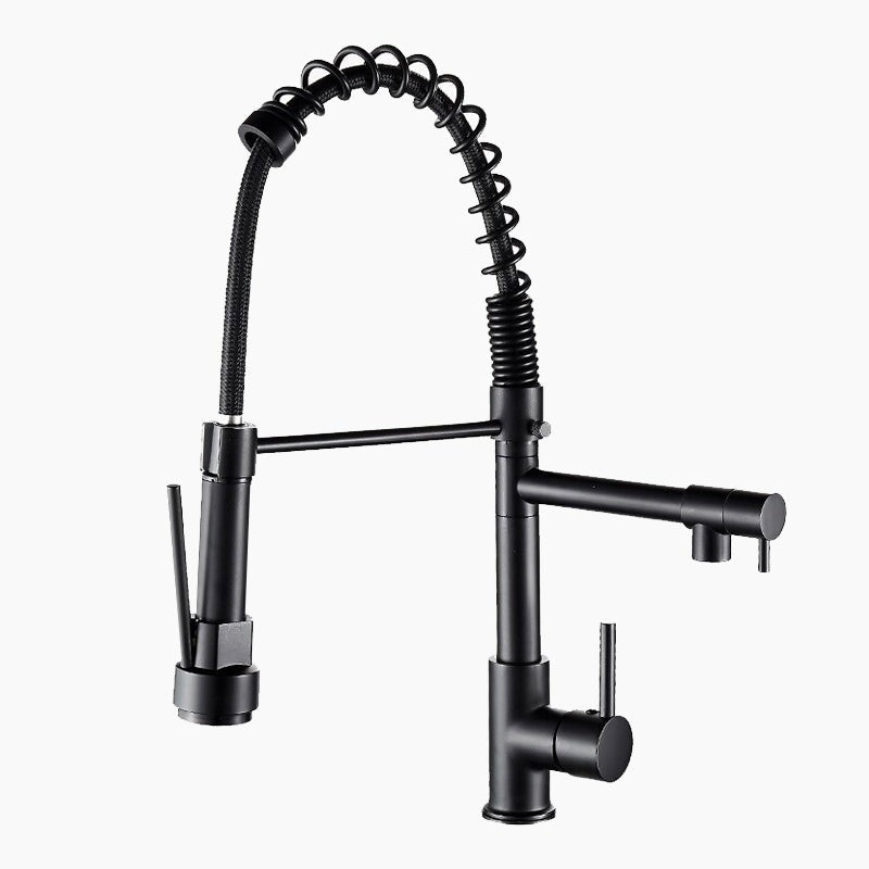 Modern Kitchen Faucet | Matte Black Pull-Down Sprayer