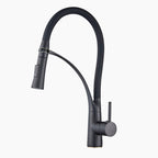 Modern Kitchen Faucet | Matte Black Gooseneck Pull Down Sprayer