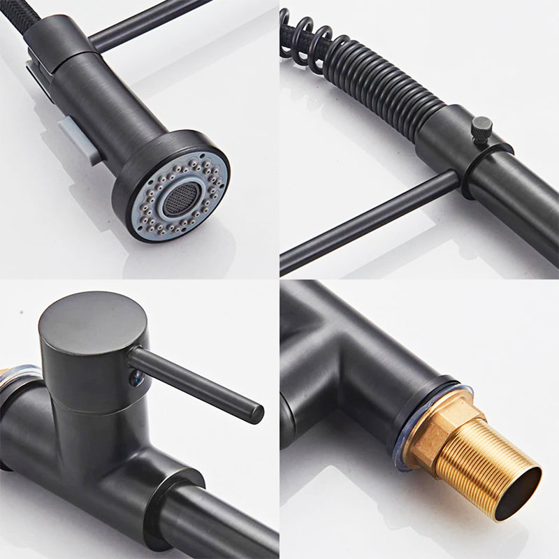 Professional Kitchen Faucet | Matte Black Pull-Down Sprayer