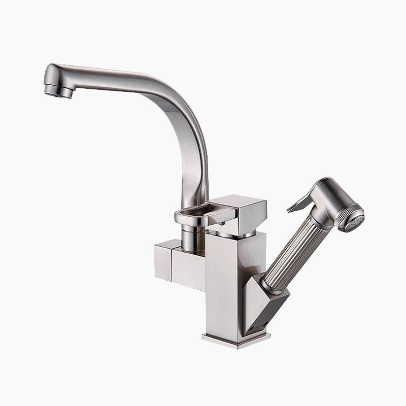 Modern Kitchen Faucet | Pull-Out Sprayer Square Design