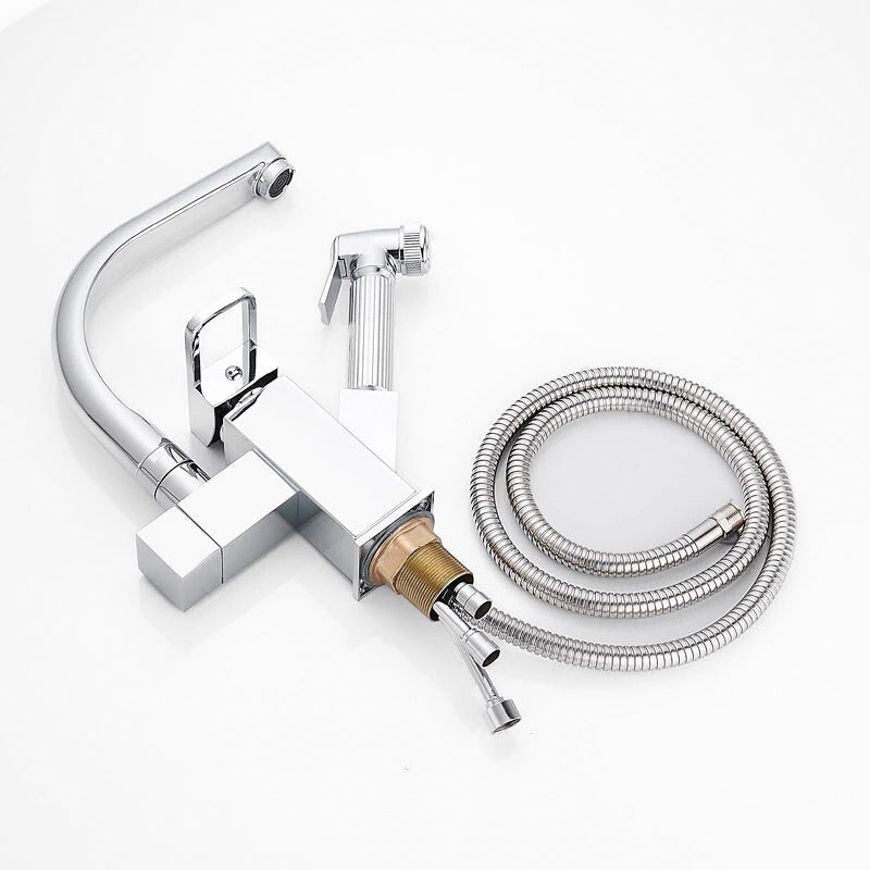 Modern Kitchen Faucet | Pull-Out Sprayer Square Design