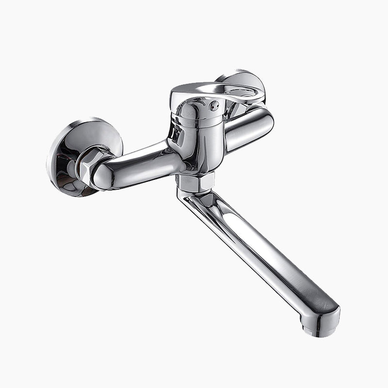 Wall Mounted Kitchen Faucet | Chrome Swivel Spout Design