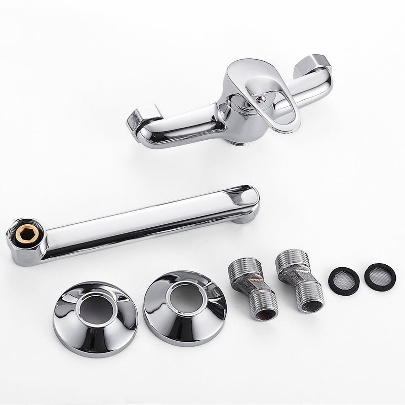 Wall Mounted Kitchen Faucet | Chrome Swivel Spout Design
