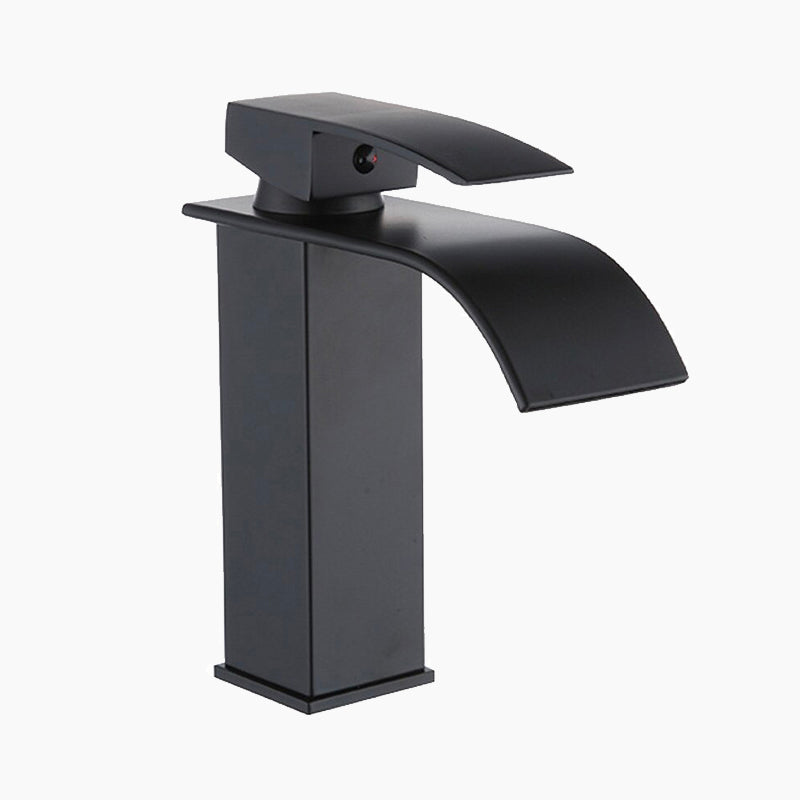 Modern Waterfall Basin Faucet | Matte Black Single Handle Design