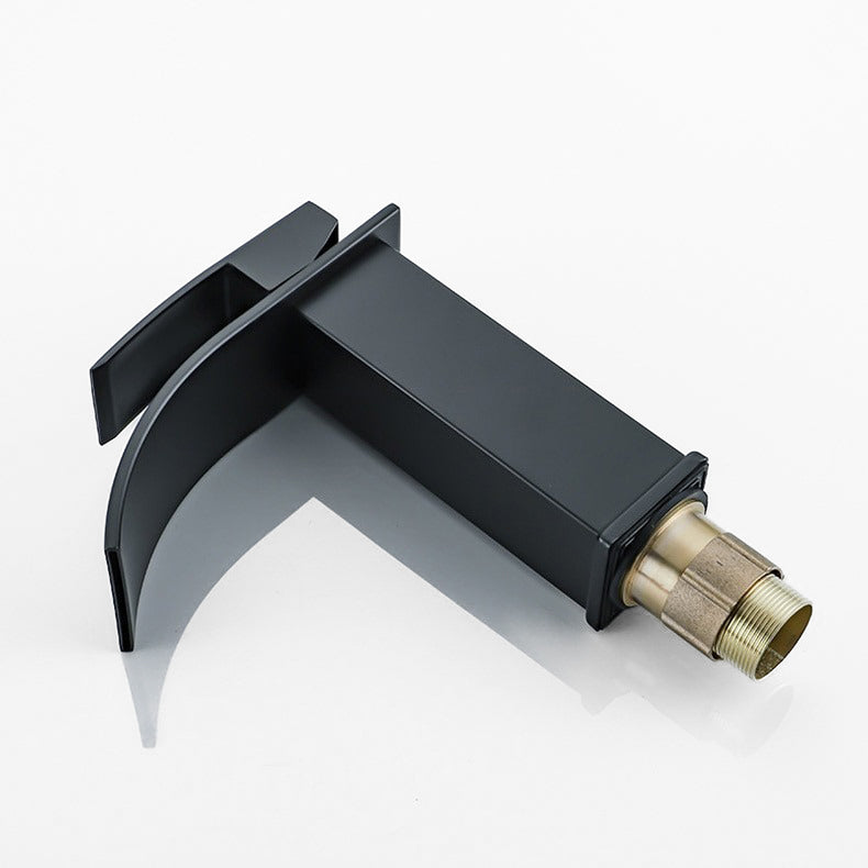 Modern Waterfall Basin Faucet | Matte Black Single Handle Design