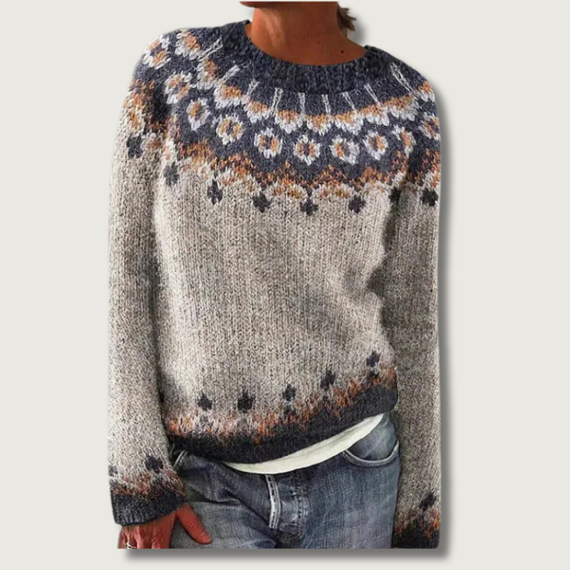 Nordic Fair Isle Sweater | Traditional Floral Pattern