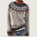 Nordic Fair Isle Sweater | Traditional Floral Pattern