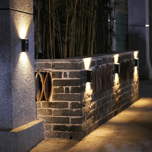 Modern Solar Wall Lights | Dual Beam Outdoor LED Sconces