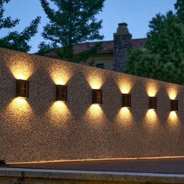 Modern Solar Wall Lights | Dual Beam Outdoor LED Sconces