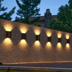 Modern Solar Wall Lights | Dual Beam Outdoor LED Sconces
