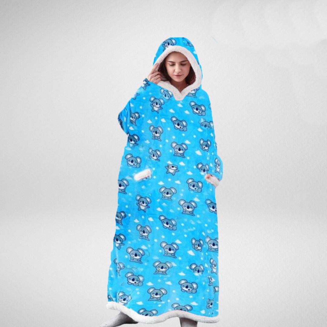 Oversized Hooded Blanket | Sherpa Lined Microfleece Design