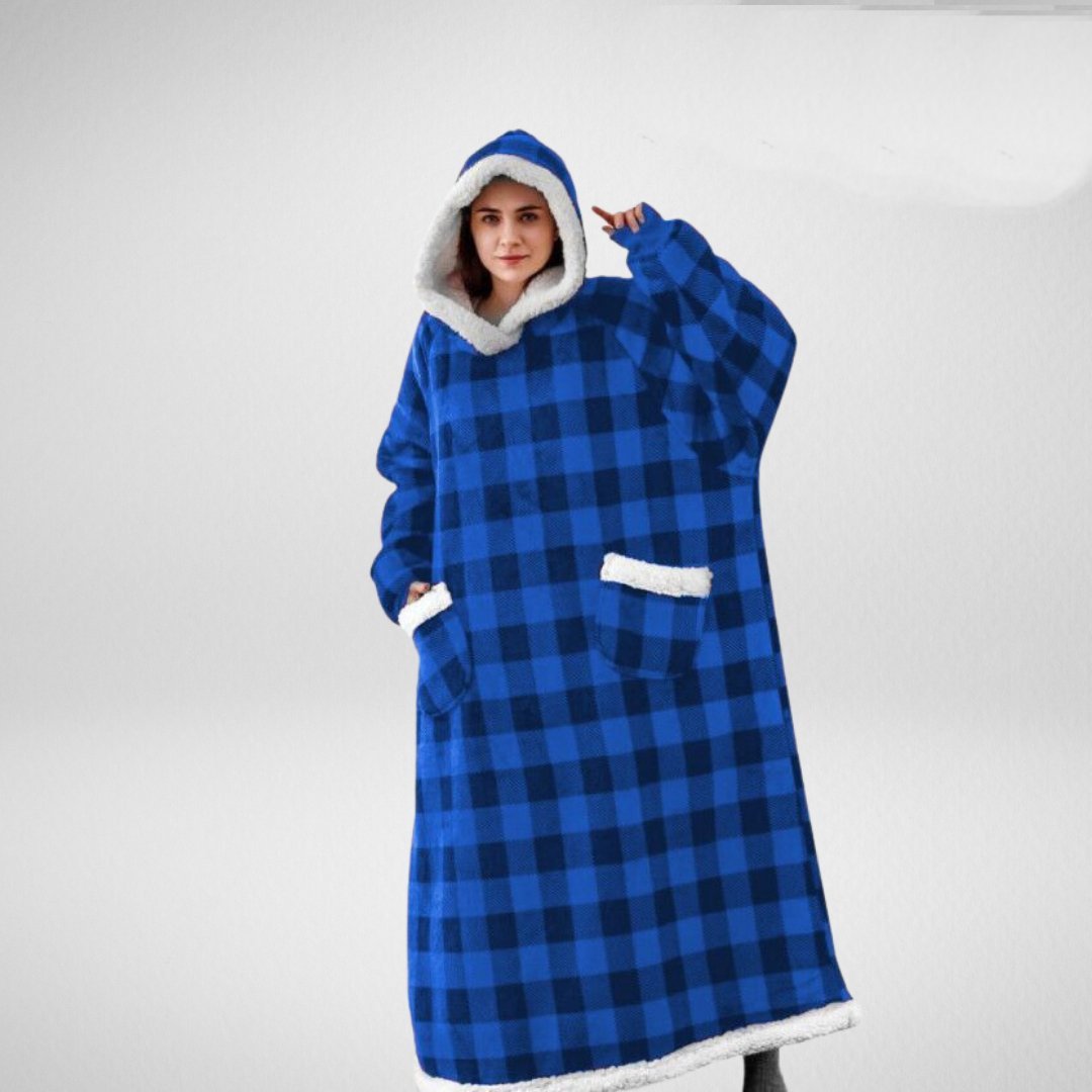 Oversized Hooded Blanket | Sherpa Lined Microfleece Design