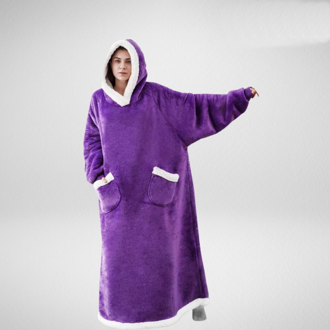 Oversized Hooded Blanket | Sherpa Lined Microfleece Design
