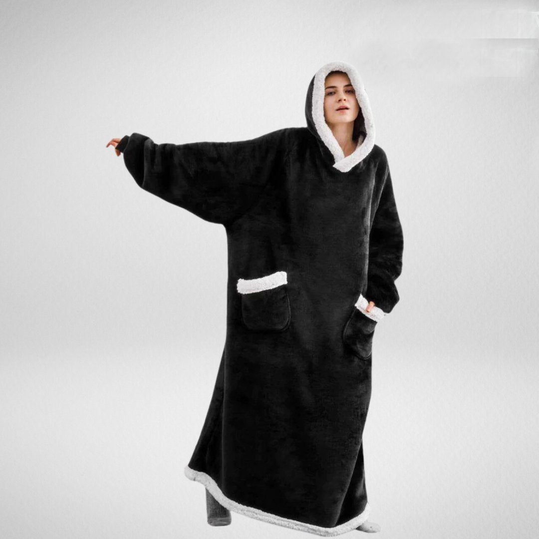 Oversized Hooded Blanket | Sherpa Lined Microfleece Design