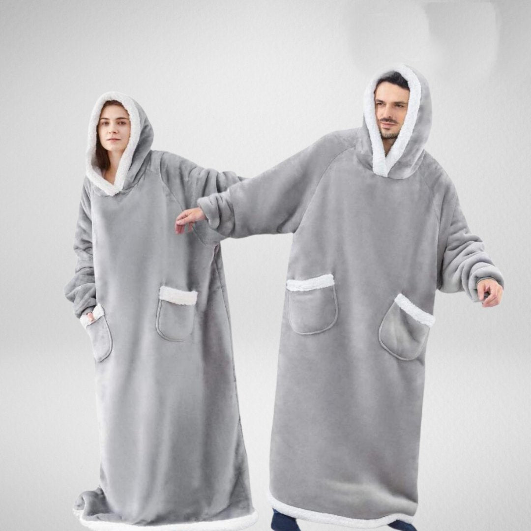 Oversized Hooded Blanket | Sherpa Lined Microfleece Design