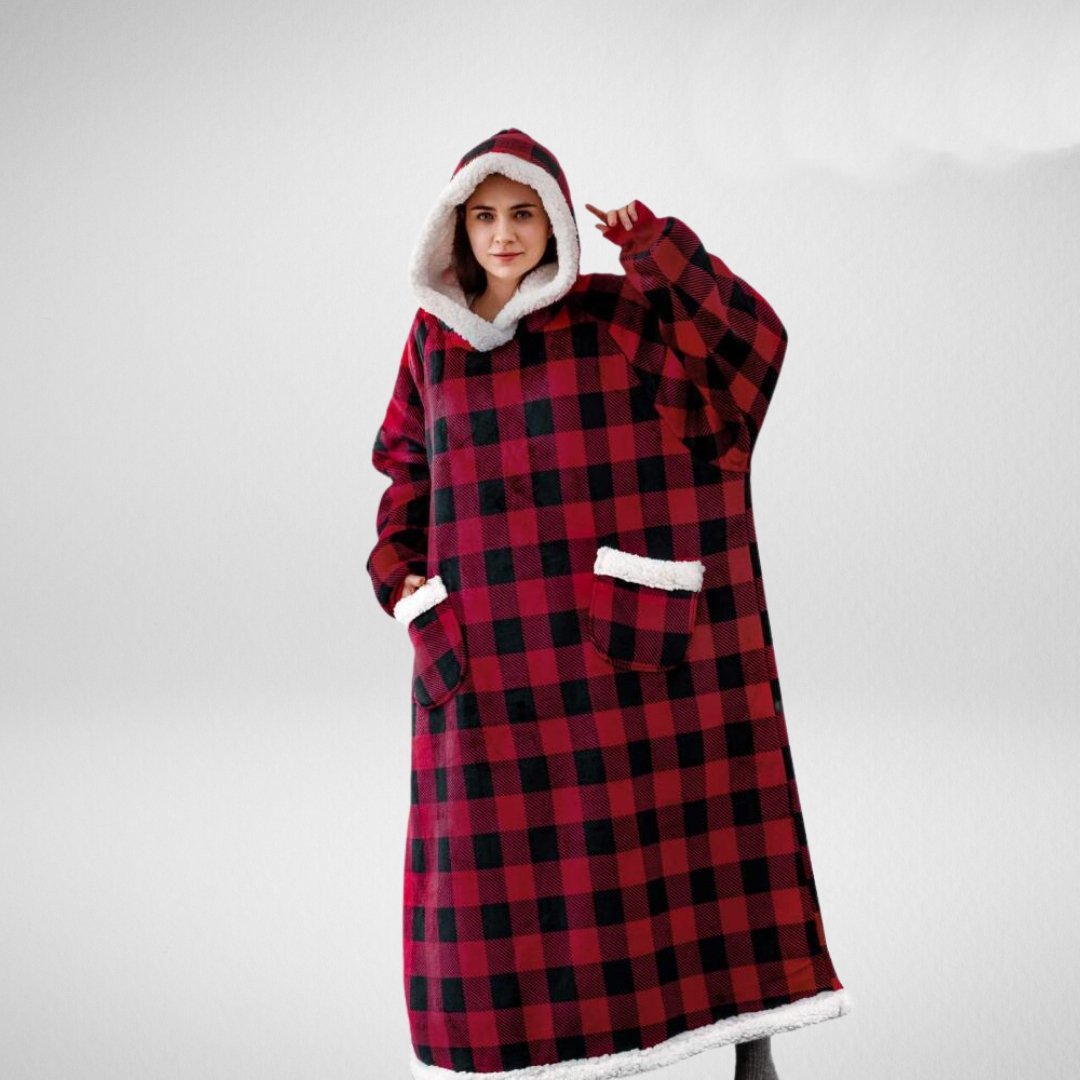 Oversized Hooded Blanket | Sherpa Lined Microfleece Design