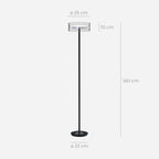Modern LED Floor Lamp | Glass Disc Shade with Metal Stand