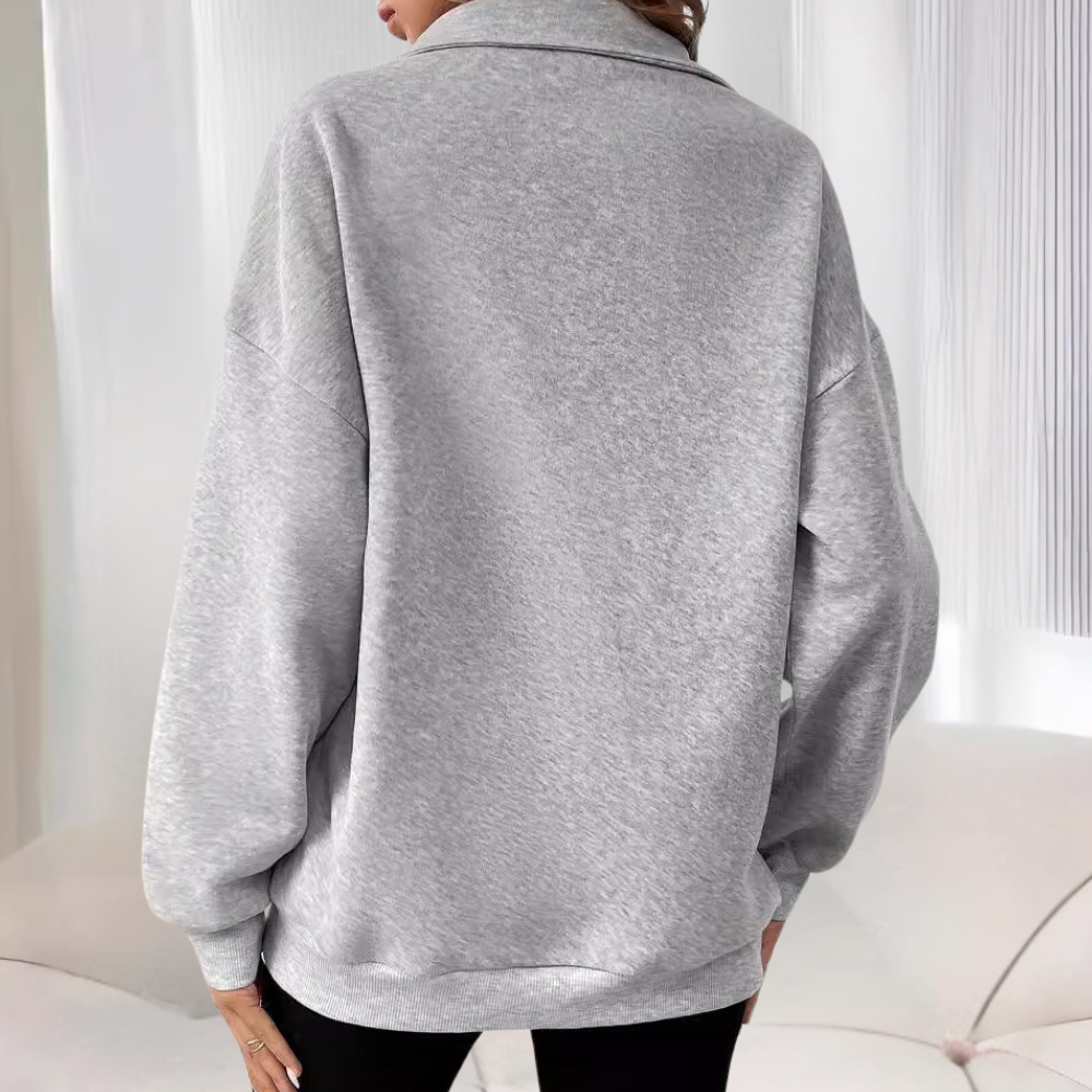 Half-Zip Sweatshirt Women | Casual Cotton Blend Pullover