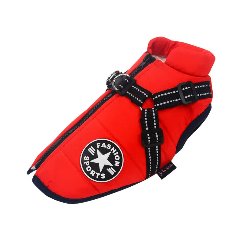 Winter Dog Coat | Built-in Safety Harness Design