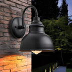 Industrial Outdoor Wall Light | Vintage Dome Sconce in Aged Bronze