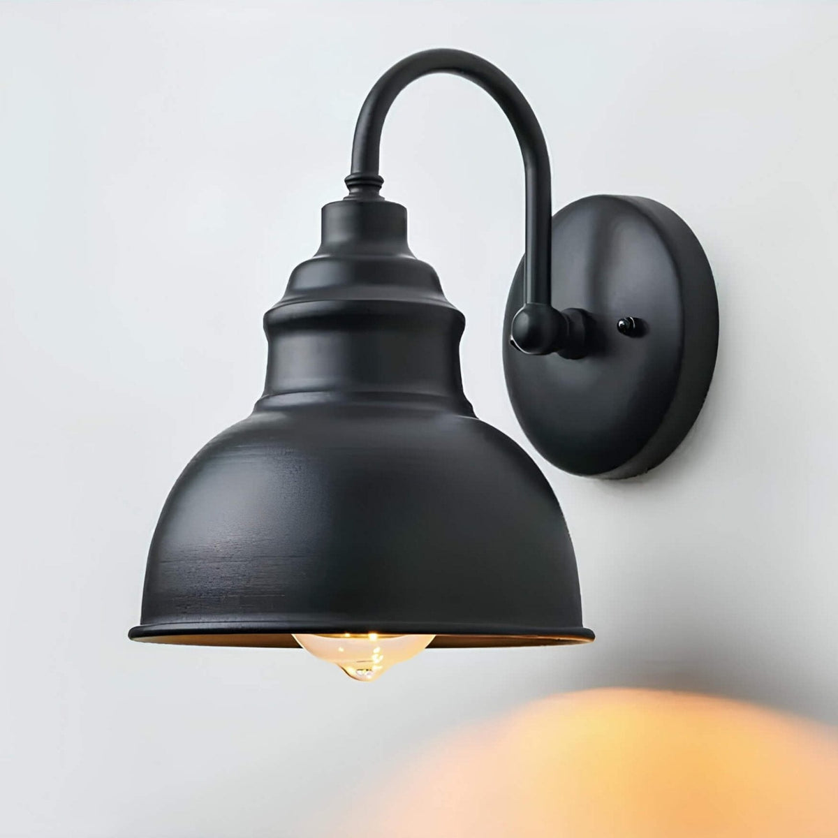 Industrial Outdoor Wall Light | Vintage Dome Sconce in Aged Bronze
